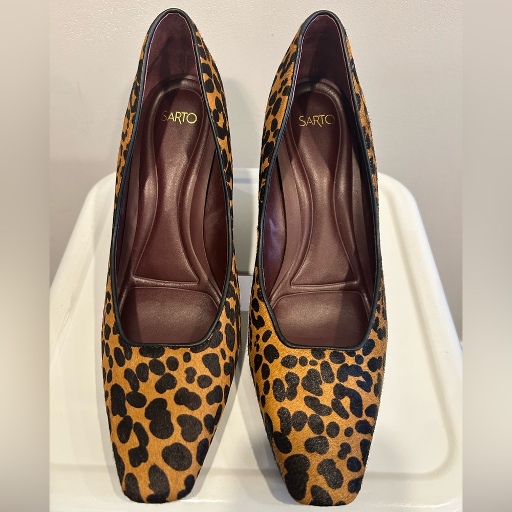 Franco Sarto Leopard Print Wedge Heels